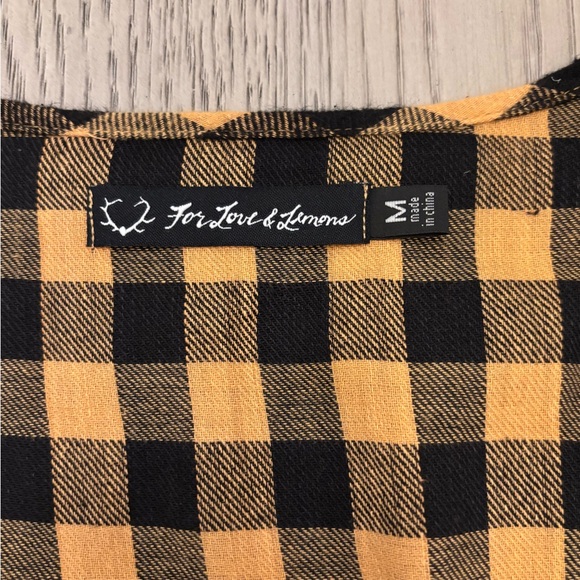 NWT For Love & Lemons Plaid Print V-Neck Open Back Romper Size M - Picture 4 of 12